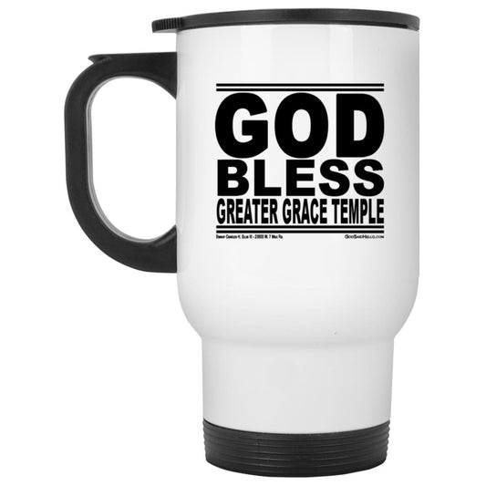 #GodBlessGreaterGraceTemple - White Travel Mug